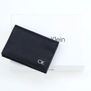 カルバンクライン(Calvin Klein)のカルバンクライン カードケース パスケース CK 名刺入れ メタルロゴ ブラック(名刺入れ/定期入れ)