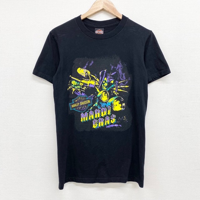 ハーレー ダビッドソン HARLEY-DAVIDSON Tシャツ 半袖 ショートスリーブ ピエロ MAROI GRAS ロゴ 両面プリント サイズ：S ブラック   mellow ゆうパケット対応