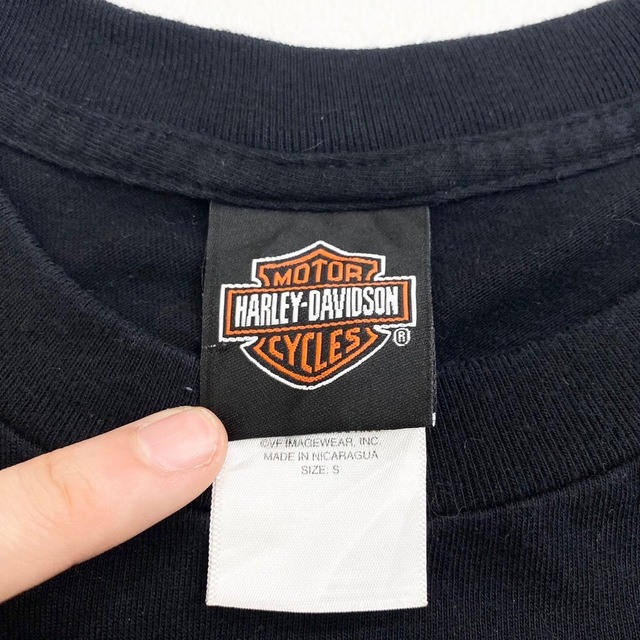 ハーレー ダビッドソン HARLEY-DAVIDSON Tシャツ 半袖 ショートスリーブ ピエロ MAROI GRAS ロゴ 両面プリント サイズ：S ブラック   mellow ゆうパケット対応