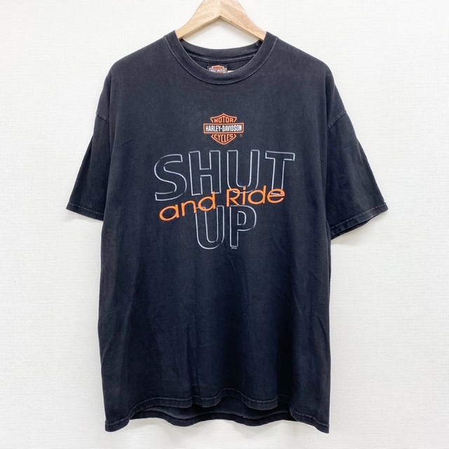 Hanes(ヘインズ)の【中古】 ハーレー ダビッドソン HARLEY-DAVIDSON Tシャツ 半袖 ショートスリーブ GRAND CANYON ロゴ 両面プリント Hanes MADE IN U.S.A サイズ：XL ブラック 古着 中古 mellow ゆうパケット対応 メンズのトップス(Tシャツ/カットソー(半袖/袖なし))の商品写真