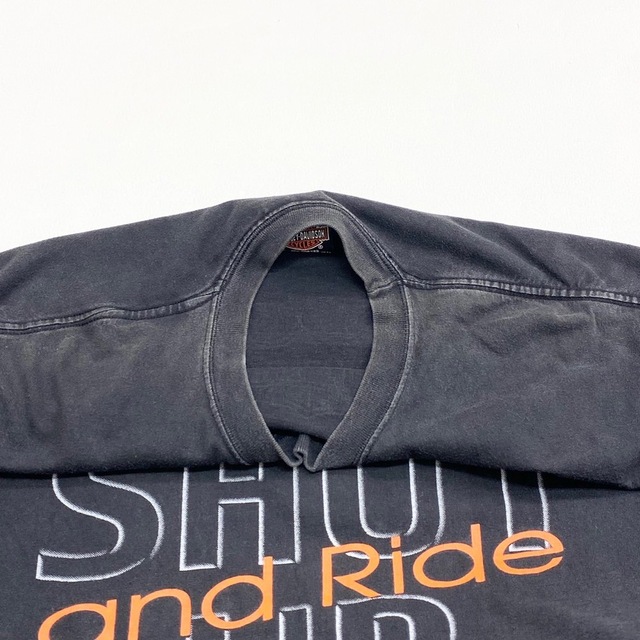 Hanes(ヘインズ)の【中古】 ハーレー ダビッドソン HARLEY-DAVIDSON Tシャツ 半袖 ショートスリーブ GRAND CANYON ロゴ 両面プリント Hanes MADE IN U.S.A サイズ：XL ブラック 古着 中古 mellow ゆうパケット対応 メンズのトップス(Tシャツ/カットソー(半袖/袖なし))の商品写真