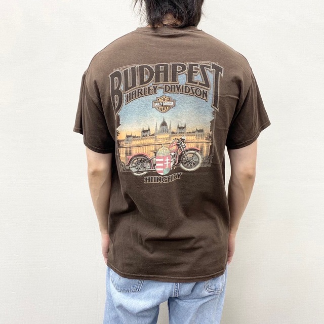 ギルダン GILDAN ハーレー ダビッドソン HARLEY-DAVIDSON Tシャツ 半袖 ショートスリーブ ロゴ プリント サイズ：XL ブラック   mellow ゆうパケット対応