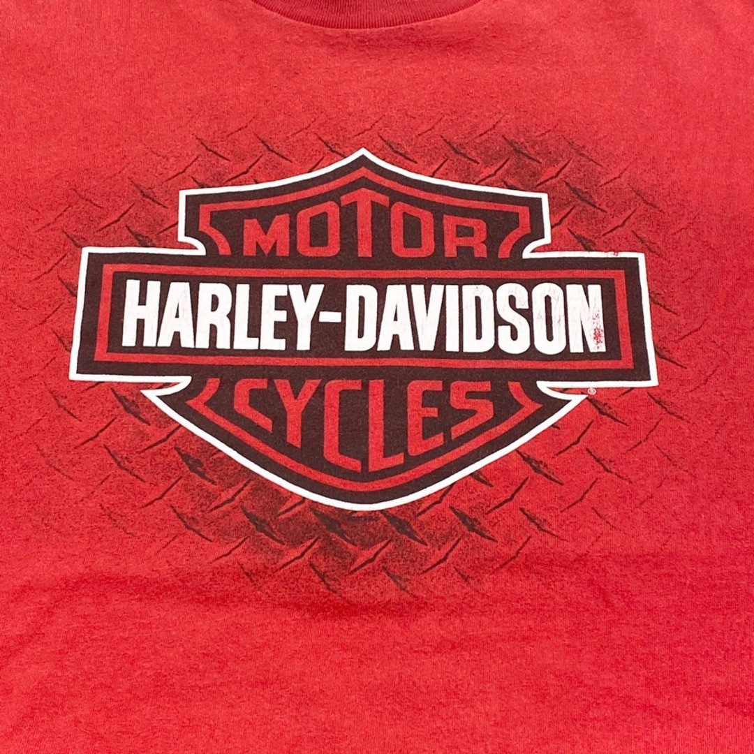 Hurley(ハーレー)の【中古】 ハーレー ダビッドソン HARLEY-DAVIDSON Tシャツ 半袖 ショートスリーブ TOMBSTONE 両面プリント サイズ：2XL レッド 古着 中古 mellow メンズのトップス(Tシャツ/カットソー(半袖/袖なし))の商品写真