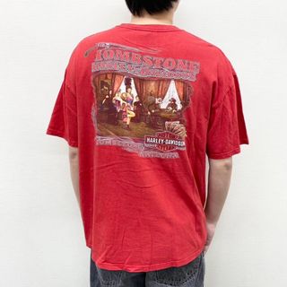 ハーレー(Hurley)の【中古】 ハーレー ダビッドソン HARLEY-DAVIDSON Tシャツ 半袖 ショートスリーブ TOMBSTONE 両面プリント サイズ：2XL レッド 古着 中古 mellow(Tシャツ/カットソー(半袖/袖なし))