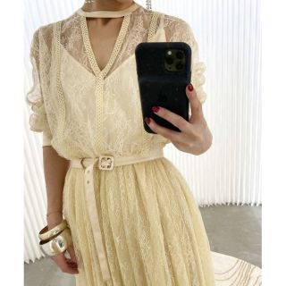 アメリヴィンテージ(Ameri VINTAGE)の新品　Ameri VINTAGE LADY LACE PLEATS DRESS(ロングワンピース/マキシワンピース)