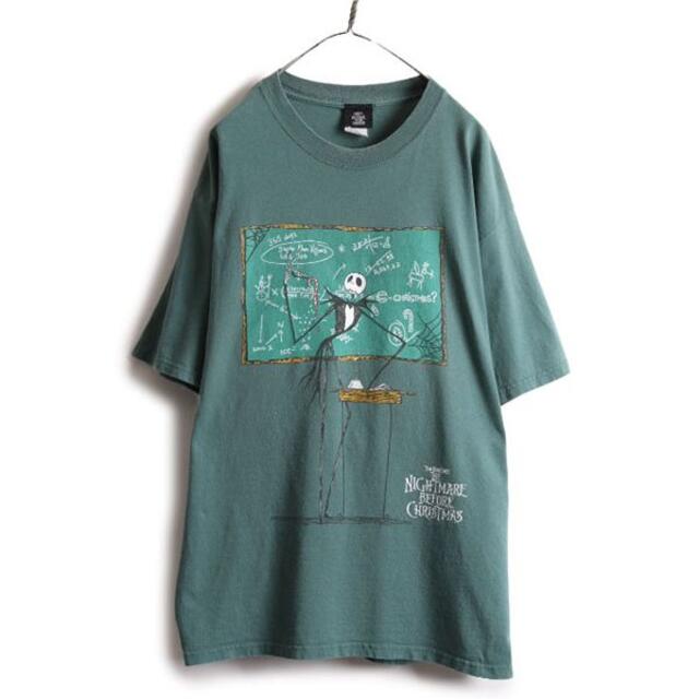 メンズ 90s ナイトメアービフォアクリスマス プリント Tシャツ XL