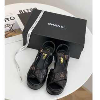 CHANEL - 【足元エレガントに決まる】CHANEL★サンダル★プラットフォームの通販｜ラクマ