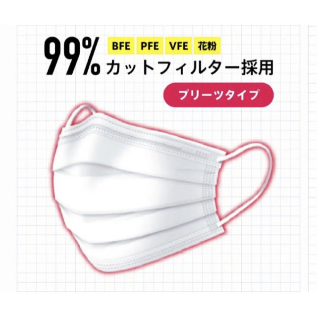 【大特価】リブふわ 不織布 マスク 小さめサイズ インテリア/住まい/日用品の日用品/生活雑貨/旅行(日用品/生活雑貨)の商品写真