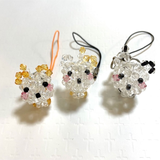 ねこちゃんストラップ3点セット＊ハンドメイド ハンドメイドのアクセサリー(キーホルダー/ストラップ)の商品写真