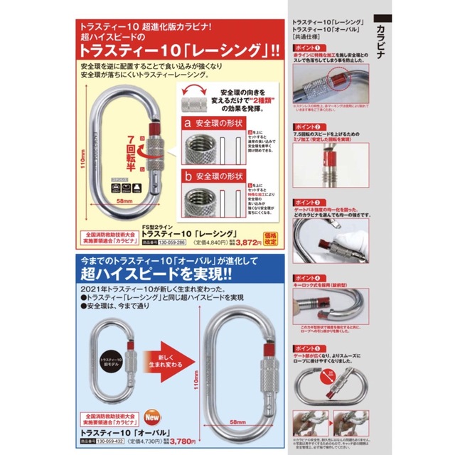 カラビナ　TOWA トラスティ10オーバル その他のその他(その他)の商品写真