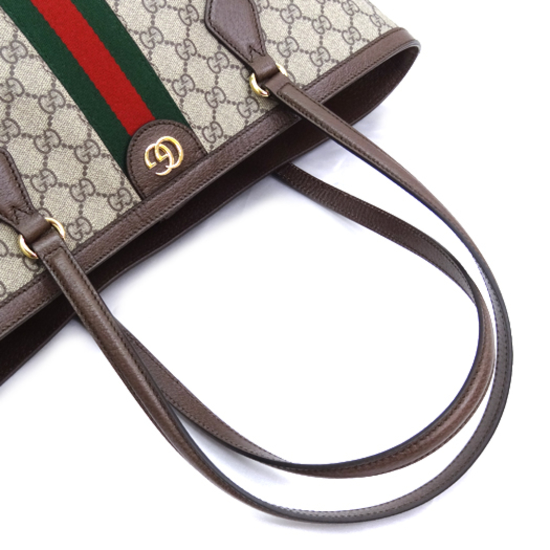 Gucci(グッチ)のグッチ オフィディア シェリーライン GG ミディアム トートバッグ GGスプリーム レザー エボニー ベージュ ブラウン 631685 レディースのバッグ(トートバッグ)の商品写真