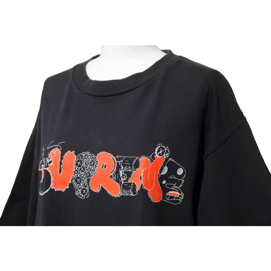 Supreme シュプリーム × Original Fake オリジナルフェイク 11ss KAWS カウズ ロゴ 半袖Tシャツ ブラック レッド  良品 中古 47662