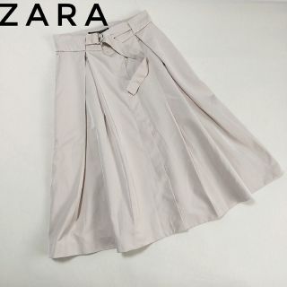 ザラ(ZARA)のZARA  膝丈 スカート くすみピンク(ひざ丈スカート)