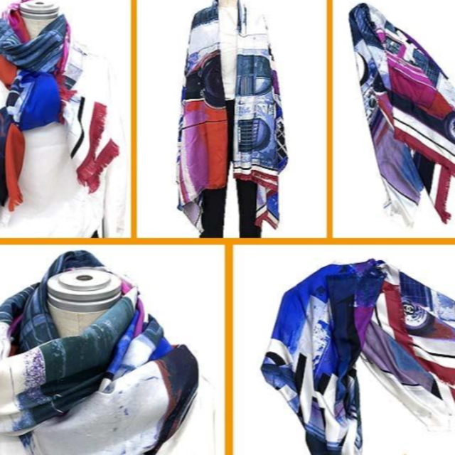 CHANEL シャネル 特大　スカーフ　シルク レディースのフォーマル/ドレス(その他)の商品写真