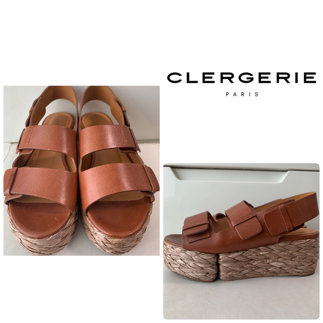 CLERGERIE(クレジュリー)のロベールクレジュリー　ブラウンレザー　サンダル レディースの靴/シューズ(サンダル)の商品写真