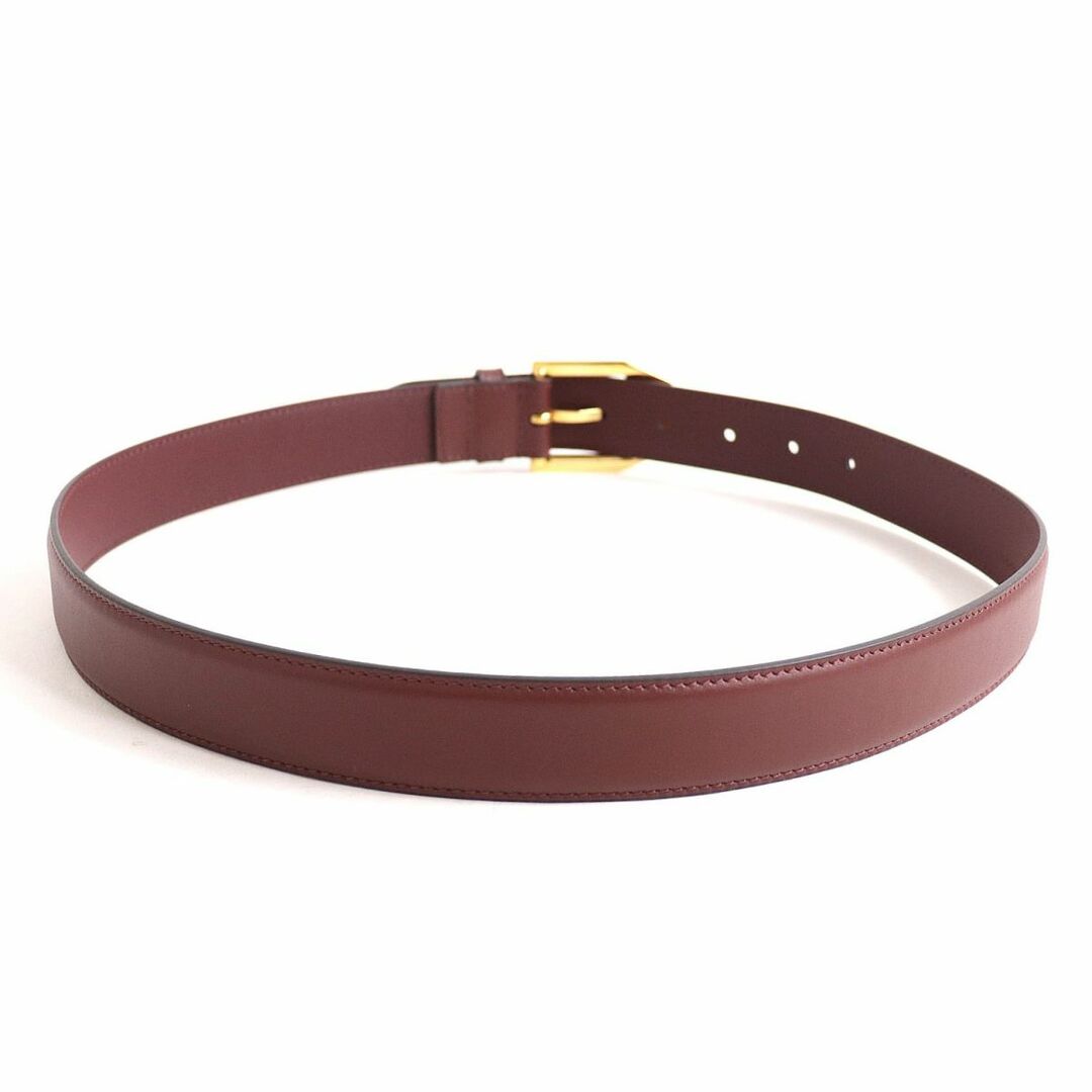 匿名配送】GUCCI グッチ レザー ゴールド金具 ベルト ボルドー系-