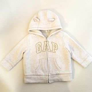 ベビーギャップ(babyGAP)のbaby GAP くま耳パーカー ホワイト(ジャケット/コート)