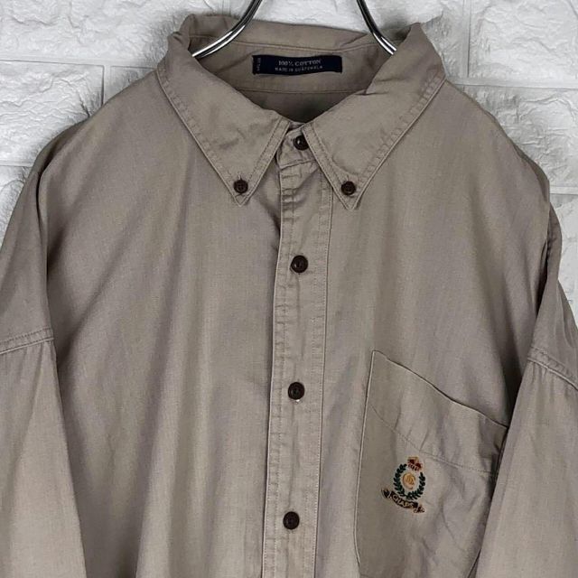 CHAPS(チャップス)のチャップス アースカラー BDシャツ オーバーサイズ ボタンダウン 刺繍ロゴ メンズのトップス(シャツ)の商品写真