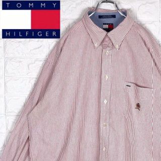 トミーヒルフィガー(TOMMY HILFIGER)のトミーヒルフィガー ストライプシャツ 超ゆるだぼ 刺繡ロゴ 綿100％ 90s(シャツ)