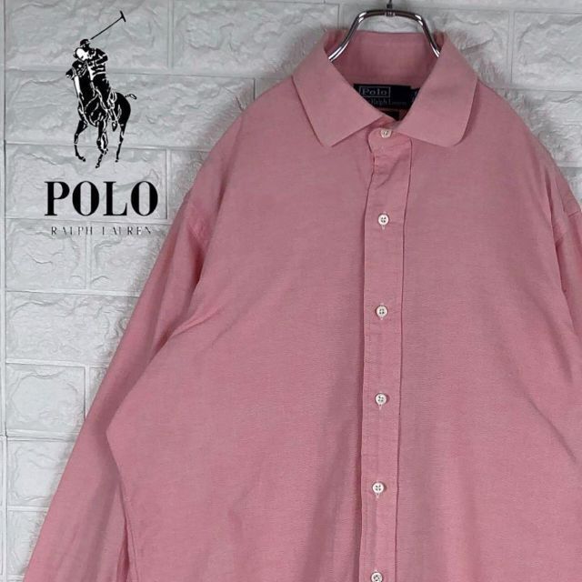ラルフローレン　ゆるだぼオーバーサイズオックスフォードボタンダウンシャツ薄ピンク