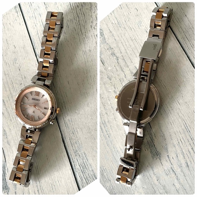 【動作良好】SEIKO ルキア 腕時計 1B25-0AJ0 チタン 電波ソーラー