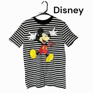 ディズニー(Disney)のボーダー　古着　Tシャツ　半袖　ミッキーマウス　ディズニー　Disney(Tシャツ(半袖/袖なし))
