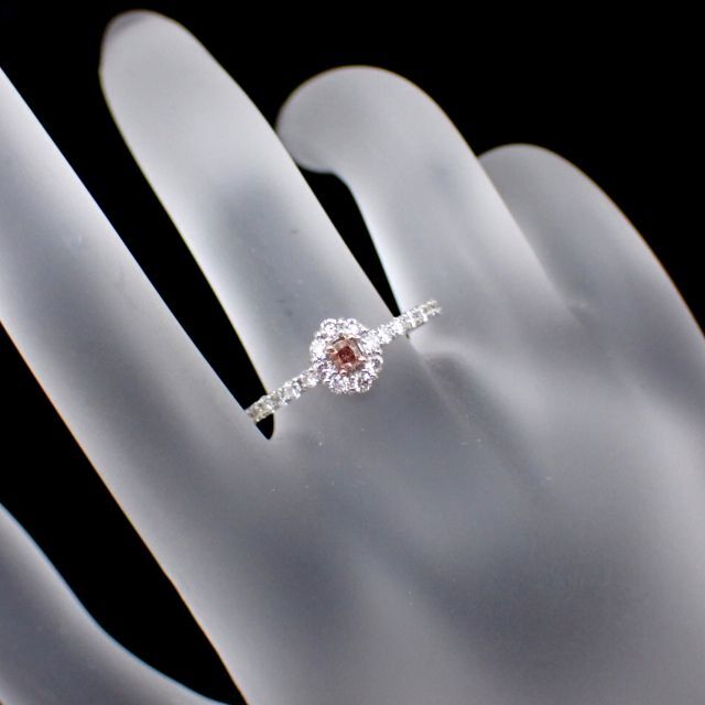 ピンクダイヤモンドリング0.078ct　PT950/K18 レディースのアクセサリー(リング(指輪))の商品写真