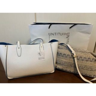 アンタイトル(UNTITLED)の【新品・未使用・】untitled アンタイトル　ホワイト×ブルー(ショルダーバッグ)