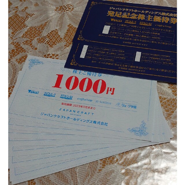 ジャパンクラフト 株主優待券 8000円分 チケットの優待券/割引券(ショッピング)の商品写真