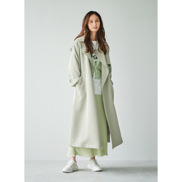 LOUNIE - ルーニィ23年新品☆洗える!軽量ボタンレストレンチコート泉