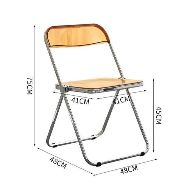 【新品未使用】クリアチェア　椅子　韓国インテリア　折りたたみイス　クリア　透明 インテリア/住まい/日用品の椅子/チェア(折り畳みイス)の商品写真