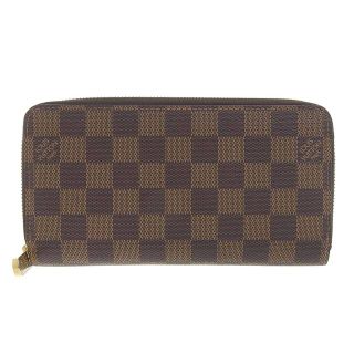 ルイヴィトン(LOUIS VUITTON)の【本物保証】 超美品 ルイヴィトン LOUIS VUITTON ダミエ ジッピーウォレット ラウンドファスナー長財布 エベヌ ローズバレリーヌ N60046(財布)