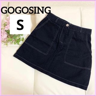 ゴゴシング(GOGOSING)のgogosing ゴゴシング レディース デニム風 黒 ミニスカート S(ミニスカート)