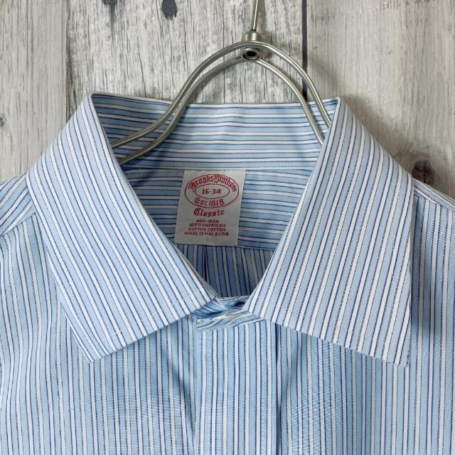Brooks Brothers(ブルックスブラザース)のブルックスブラザーズ　人気　ストライプ　古着　長袖　大きめ　シンプル　長袖シャツ メンズのトップス(シャツ)の商品写真