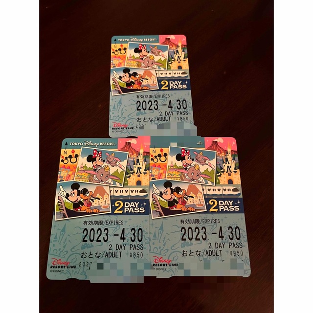 Disney(ディズニー)のディズニーリゾートライン　2day パスポート　チケット　乗車券　ディズニーシー チケットの施設利用券(遊園地/テーマパーク)の商品写真