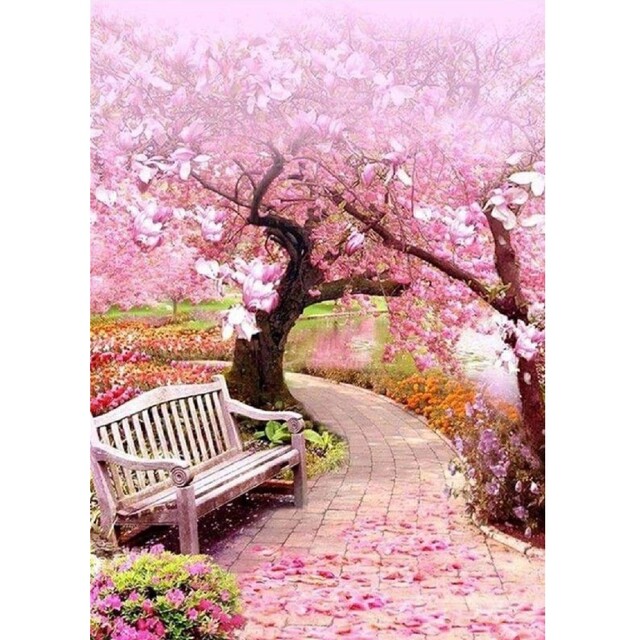 ビーズクラッシャーブルー同梱★桜の下のベンチ