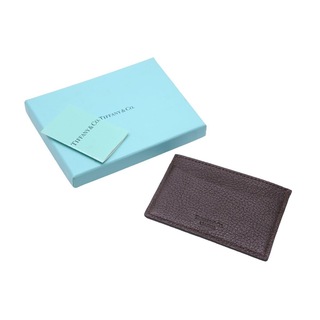 ティファニー(Tiffany & Co.)の極美品 TIFFANY&Co. レザー カードケース - ダークブラウン ティファニー クレジットカード 中古 47590(パスケース/IDカードホルダー)
