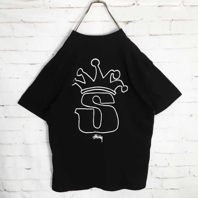 新品!!海外限定!!希少STUSSY クラウン ブラック ビッグサイズ Tシャツ