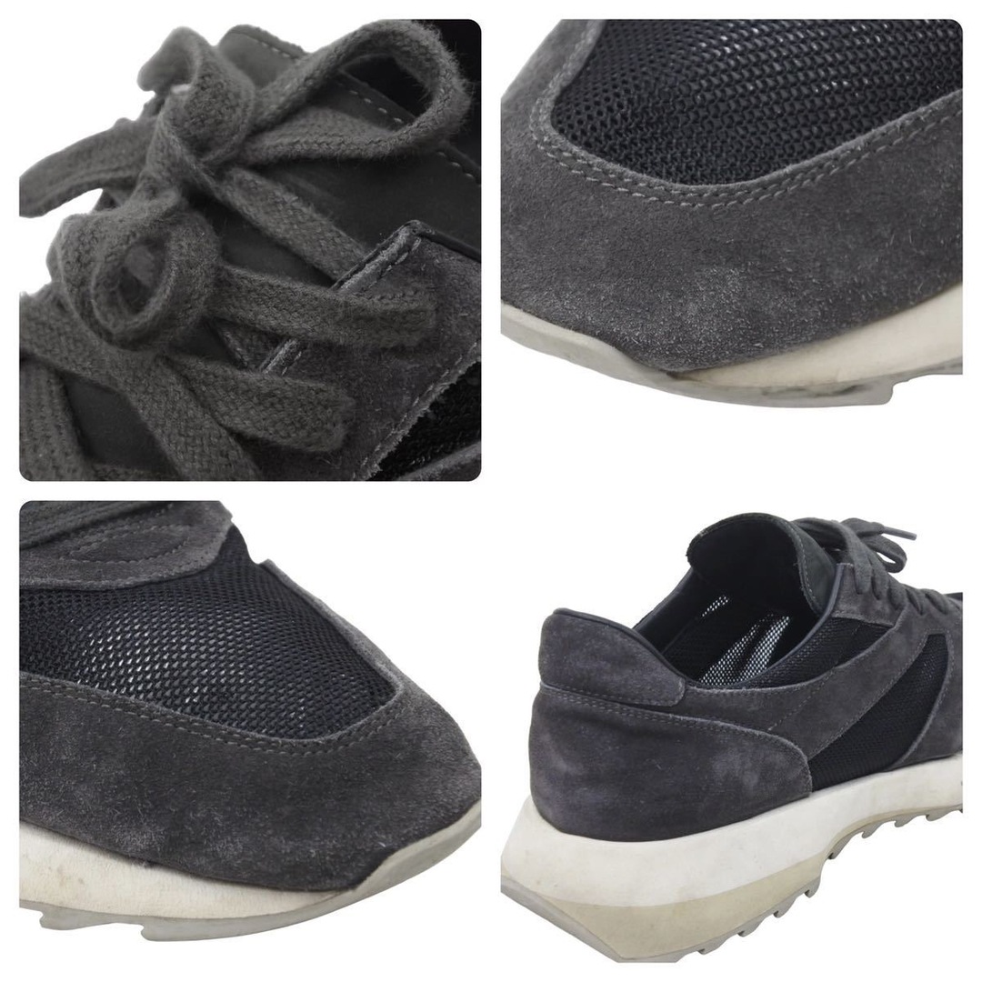 フィアオブゴッド メッシュ×レザー スニーカー 43 メンズ グレー Vintage Runner Off Black 美品  37720 3