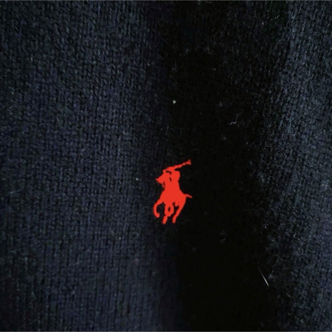 POLO RALPH LAUREN(ポロラルフローレン)の美品✨ポロバイラルフローレン　ニットカーディガン　ポニー刺繍　ネイビー　赤　M メンズのトップス(カーディガン)の商品写真