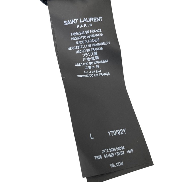[USED/]SAINT LAURENT PARIS サンローランパリ パーカー サンローランロゴ 黒 Ｌ ブラック コットン L 631626YBVB2  tdc-000175-4d