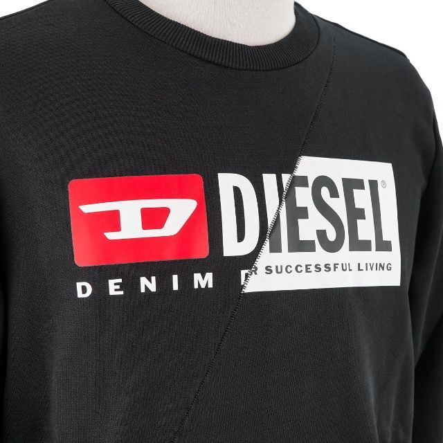 DIESEL(ディーゼル)のトレーナー DIESEL ディーゼル A00349 ブラック サイズM メンズのトップス(スウェット)の商品写真