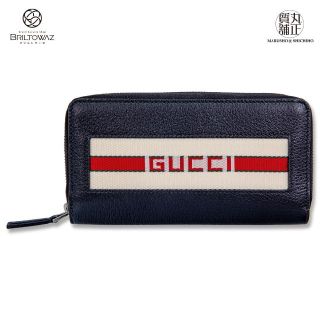 Gucci - グッチ ロゴストライプ ジップアラウンドウォレット Ref459138