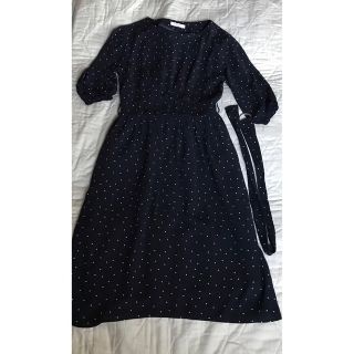 ショコラフィネローブ(chocol raffine robe)のドット柄ワンピース＊美品(ロングワンピース/マキシワンピース)