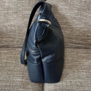 極美品 ステファノマーノ ショルダーバッグ レザー シボ革 2way ネイビー