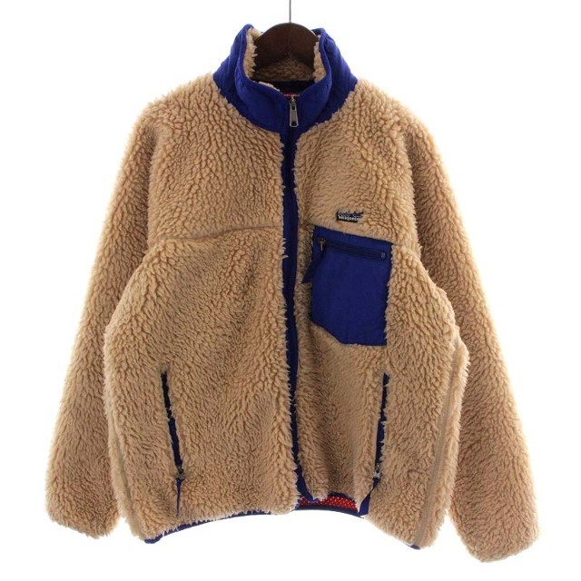 Patagonia ボアジャケット M ベージュ 青 23024 USA製