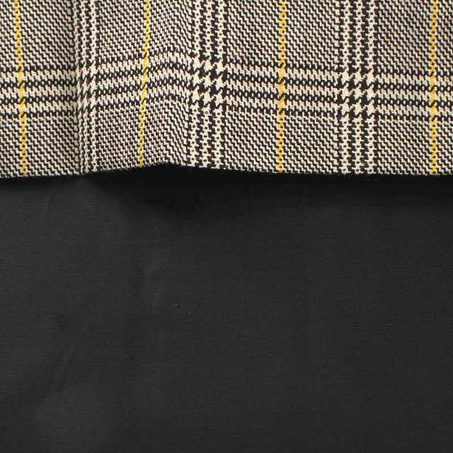 miumiu(ミュウミュウ)のミュウミュウ プリーツスカート ひざ丈 チェック柄 ウール 36 S 茶 黄 レディースのワンピース(ひざ丈ワンピース)の商品写真