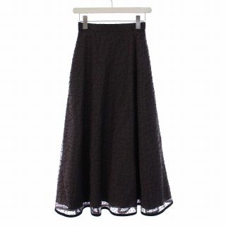 トッカ(TOCCA)のトッカ 19AW STICKスカート フレア ロング ストライプ 総柄 0 茶(ロングスカート)