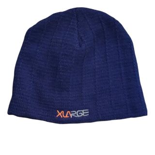 エクストララージ(XLARGE)のレア USA製 XLARGE ニット キャップ ダークブルー フリーサイズ(キャップ)