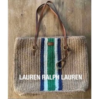 ラルフローレン(Ralph Lauren)のLAUREN RALPH LAUREN  ラフィア　トートバッグ　米国購入　新品(トートバッグ)